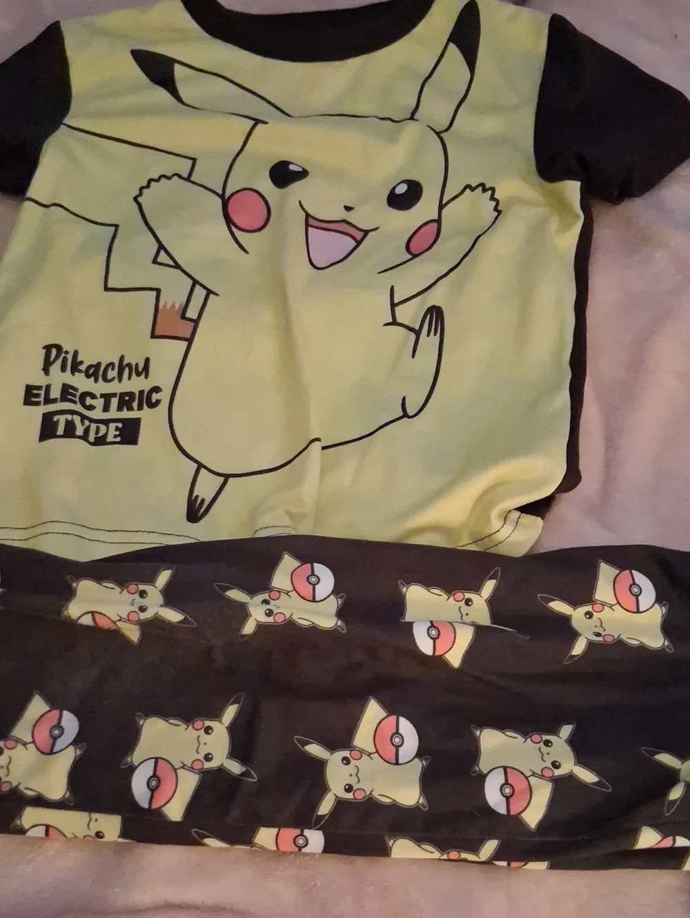Pikachu Electric-Type Kids Pajama Set - Yellow & Black